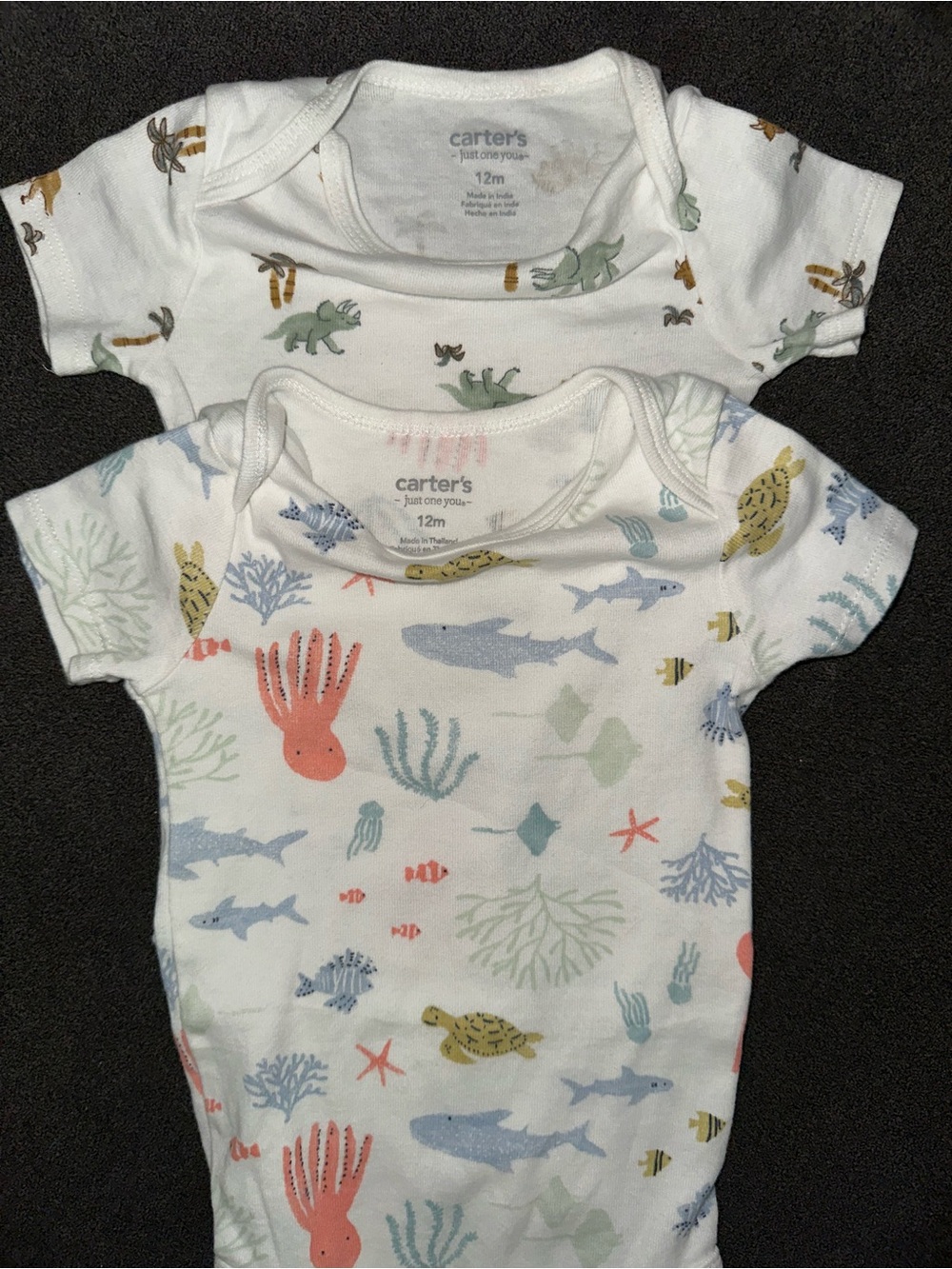 Baby Boy Short Sleeve One Piece Set of 7 - Picture 4 of 5